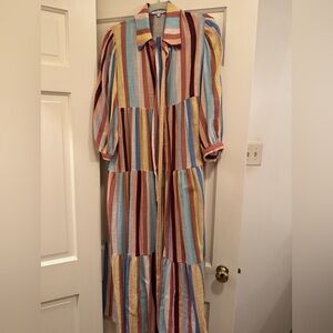 Hunter Bell Multicolor Striped Maxi Dress